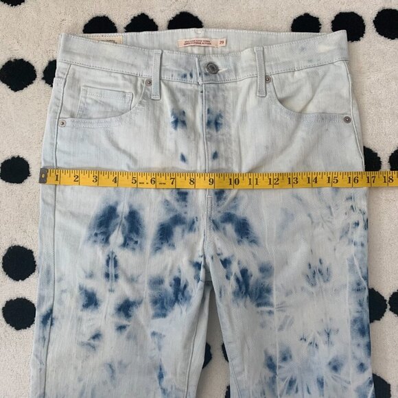 Levi’s Mile High Bleached Denim Raw Hem Super Skinny Cropped Jeans NWOT - Picture 11 of 14